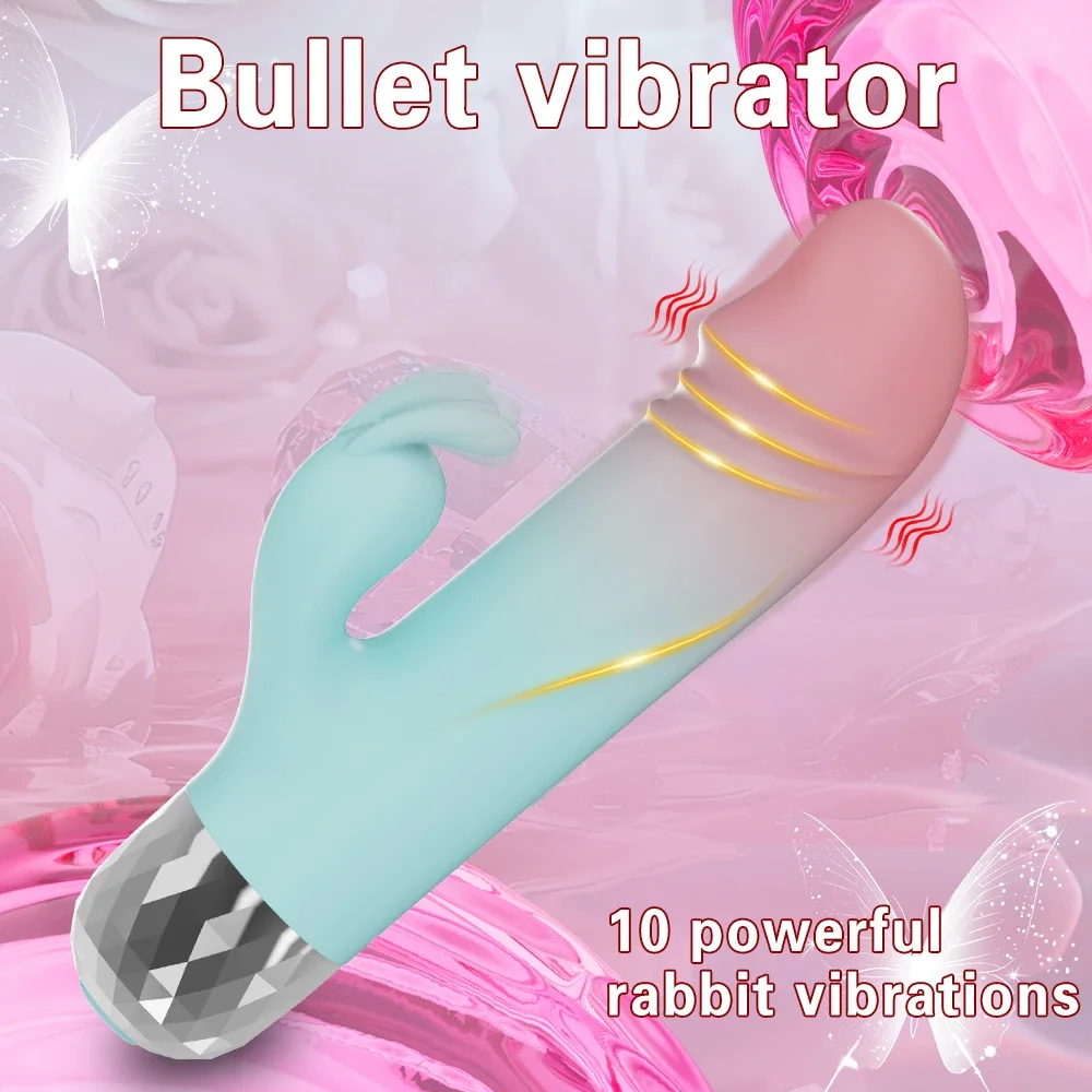 Powerful Rabbit Silicone Vibrator for Women G Spot Clit Stimulator Bullet Dildo Vagina Massager Masturbation Sex Toys Adult 18+