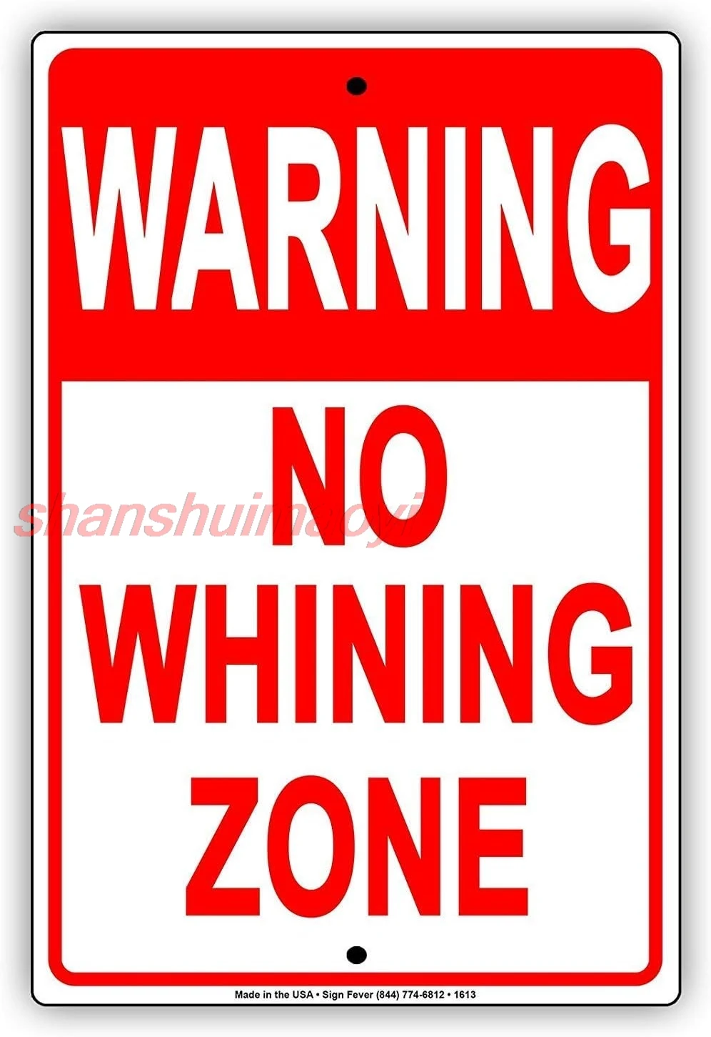 Lilyanaen New Metal Sign Aluminum Sign Warning No Whining Zone Cry Babies Gag Jokes Caution Alert for Outdoor & Indoor  KYH