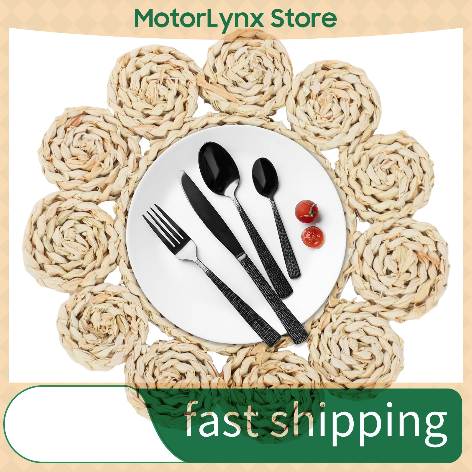 

12-piece set of placemats Heat-resistant placemats Woven rattan placemats Dining room and table placemats