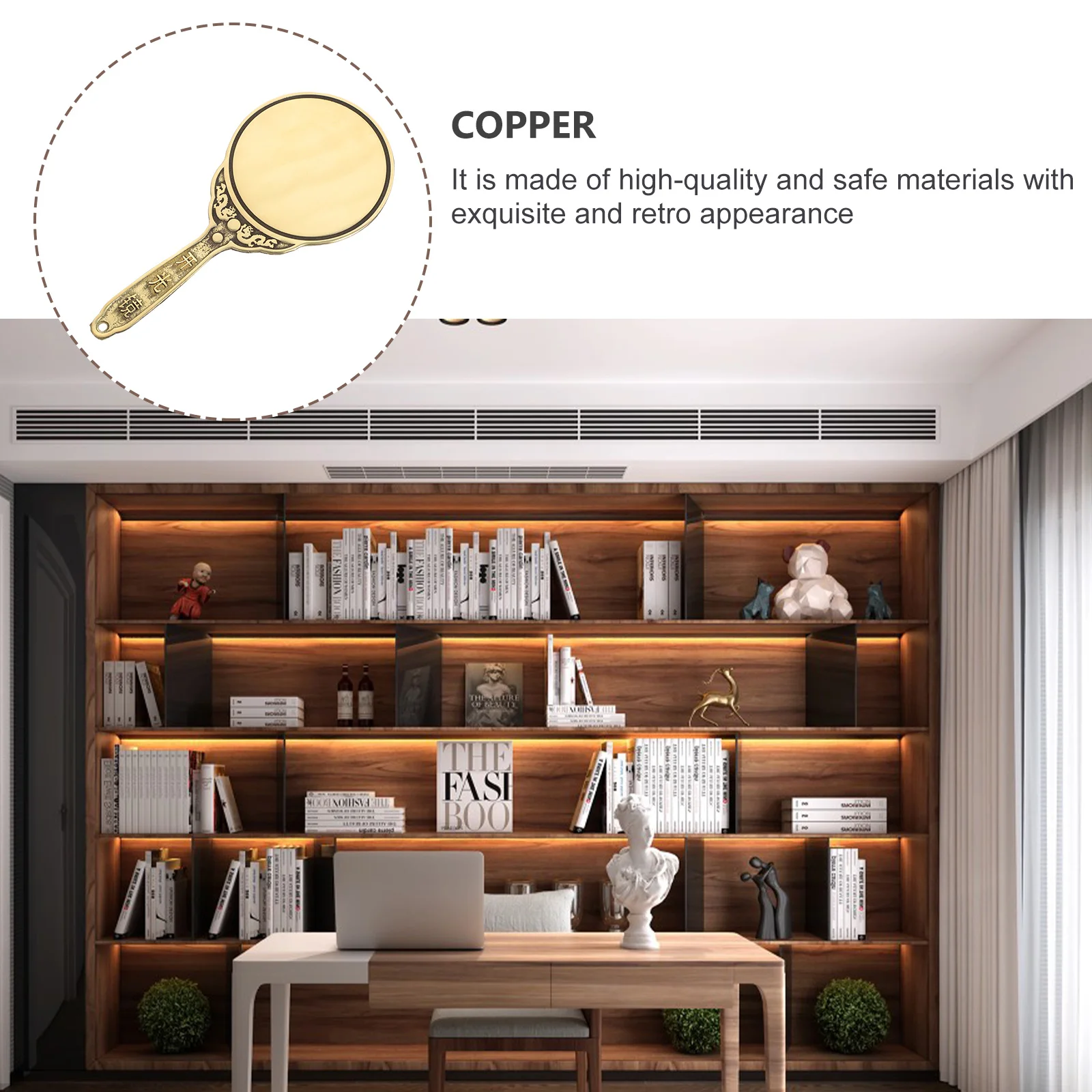 

Copper Bagua Mirror Exorcise Evil Spirits Flat Mirror Feng Shui Traditional Craft Home Blessing Traditional Feng Shui Craft