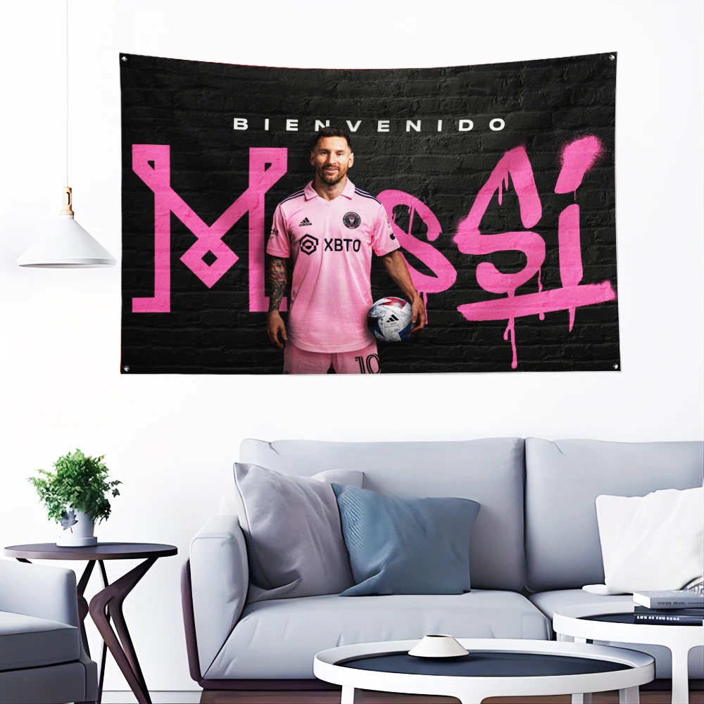 3x5 Ft Football Club Star Lionel Messi Flag Polyester Digital Printing Banner for Living Room Wall Art Out Door Decoration With