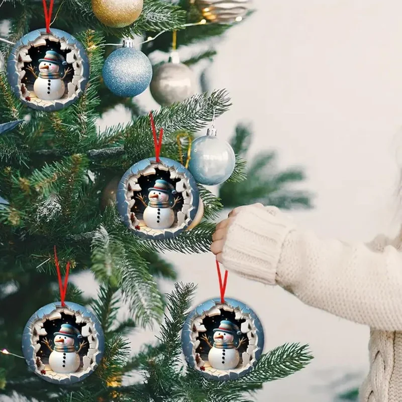 Decorações de árvore de Natal de madeira, enfeites festivos de férias para decoração de casa, ideia de presente perfeita para celebrações de Natal