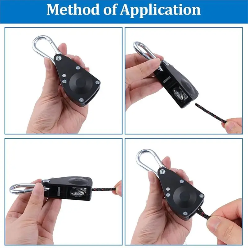 ABLJ Adjustable Cords Guide Pulleys, 4Pcs Metal Pulley Cord Puller, Window Cord Pulley, Kayak Basket Luggage Fixation Device