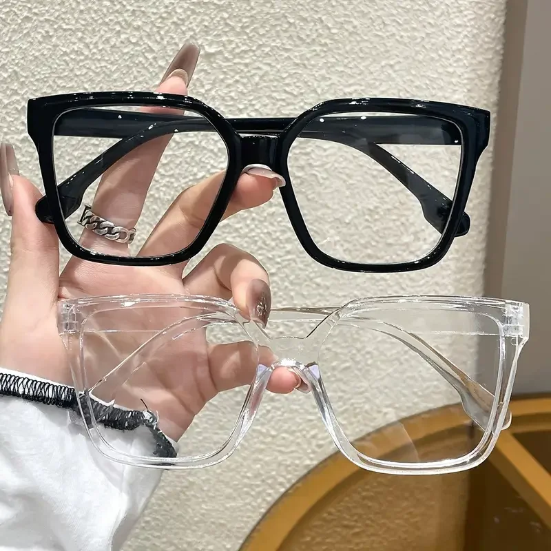 1 Stück/2 Stück/3 Stück/4 Stück elegante, einfache und stilvolle geometrische Brille mit transparenten Gläsern, geeignet für das tägliche Lesen im Büro – Detail 12