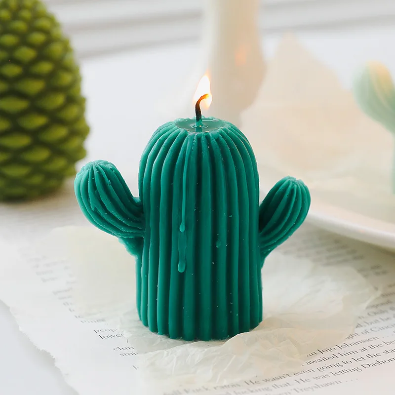 Molde de vela de silicona de planta de Cactus, adorno suculento de simulación DIY, molde de silicona de yeso, suministros de fabricación de velas de