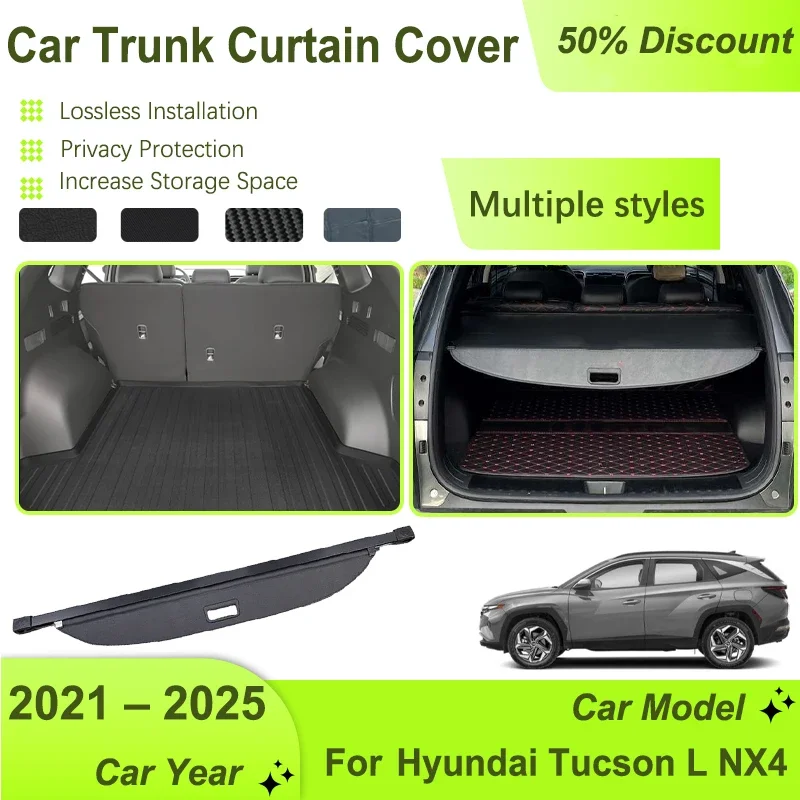 

Car Trunk Storage Rack Covers For Hyundai Tucson L NX4 2021 2022 2023 2024 2025 Retractable Pad Cargo Liner Shelters Accessories