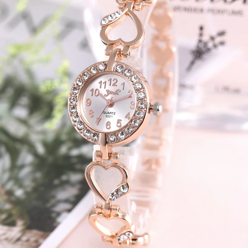 

Luxury Bracelet Watch Women Watches Gold Wristwatches Heart Diamond Ladies Watch Clock Relogio Feminino orologio donna часы