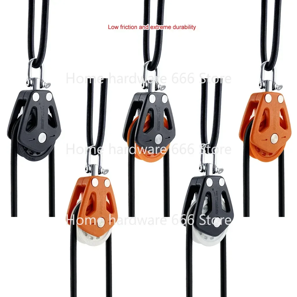 High Load Capacity Sheave Block, Universal Head, Single Pulley, Swivel Sailboat Plain Bearing Block, Rope Runner, Boat Accessori