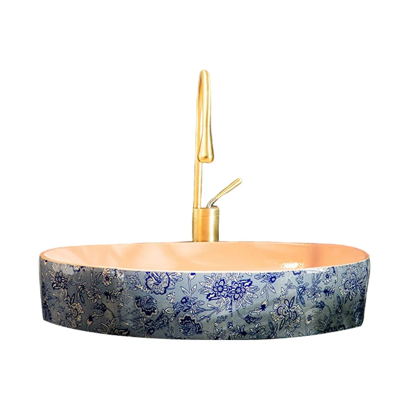 

Умывальник для балкона, сине-белый умывальник, уличный двор, ретро-умывальник для ванной комнаты