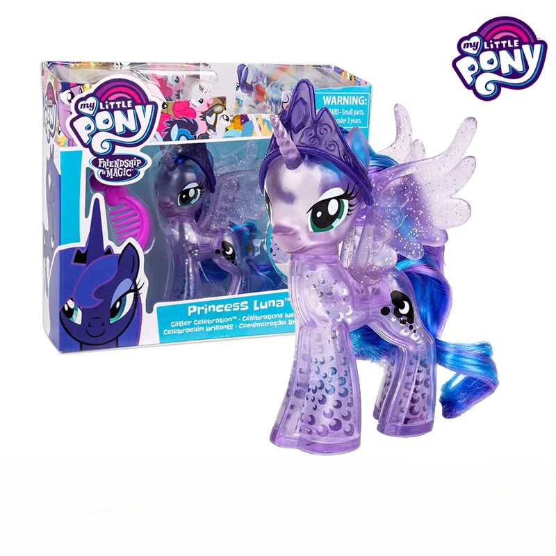 Genuine Hasbro My Little Pony Glitter Crystal Twilight Sparkle Girls Toy Cute Kawaii Birthday Christmas Gift Collection Ornament