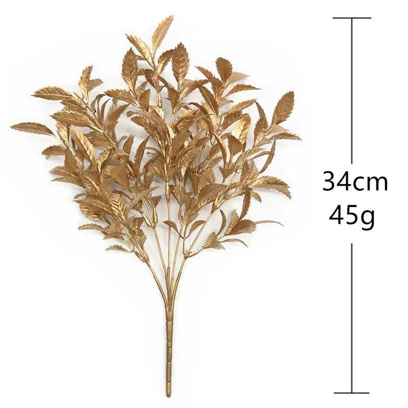 زهرة اصطناعية ذهبية فضية ورد صناعي يترك نباتات بلاستيكية لتقوم بها بنفسك باقة الزفاف الجدول ديكور المنزل صور الدعامة #5