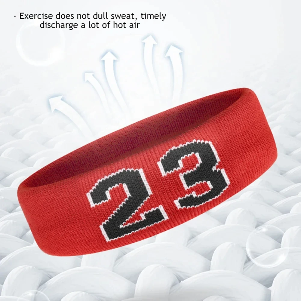 Sport-Stirnband aus Baumwolle, Nummer 24, elastisches Schweißband, Schutz, Basketball, Tennis, Sport, Erwachsene, Kinder, Fitnessstudio, Fitness, Schweiß-Haarband – Detail 7
