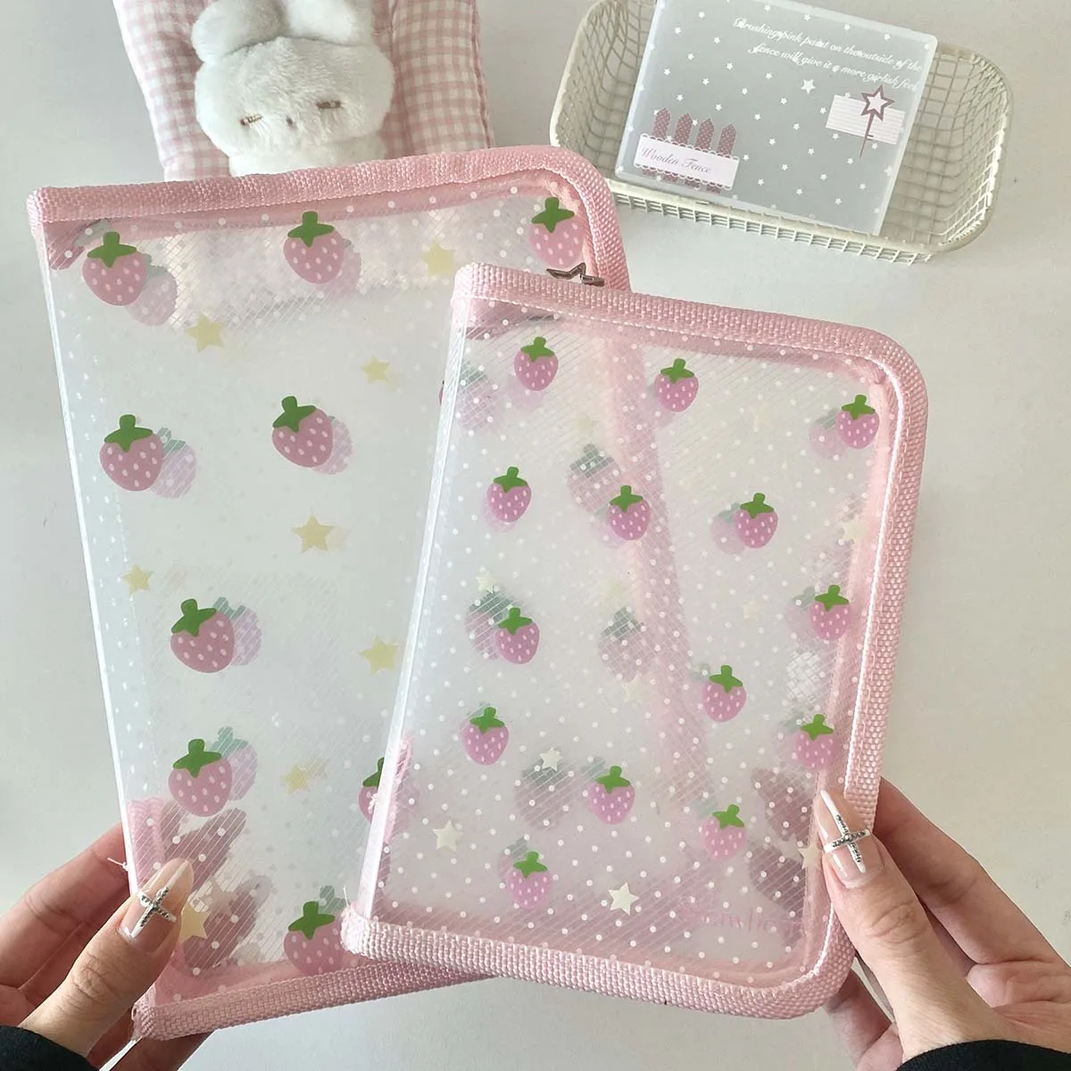 A5/A6 PP Twill Zipper Pouch Cute Stationery Storage Folder File Document Bag Zip File Folder School Office Supplies