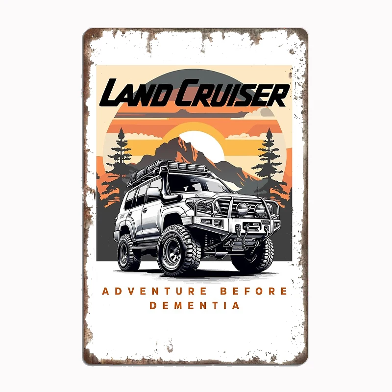 To Landcruiser 200 Player Posters Metal Sign Custom Tin Wall Decor Club Garage Drawing Room Decor Vintage Home Decor