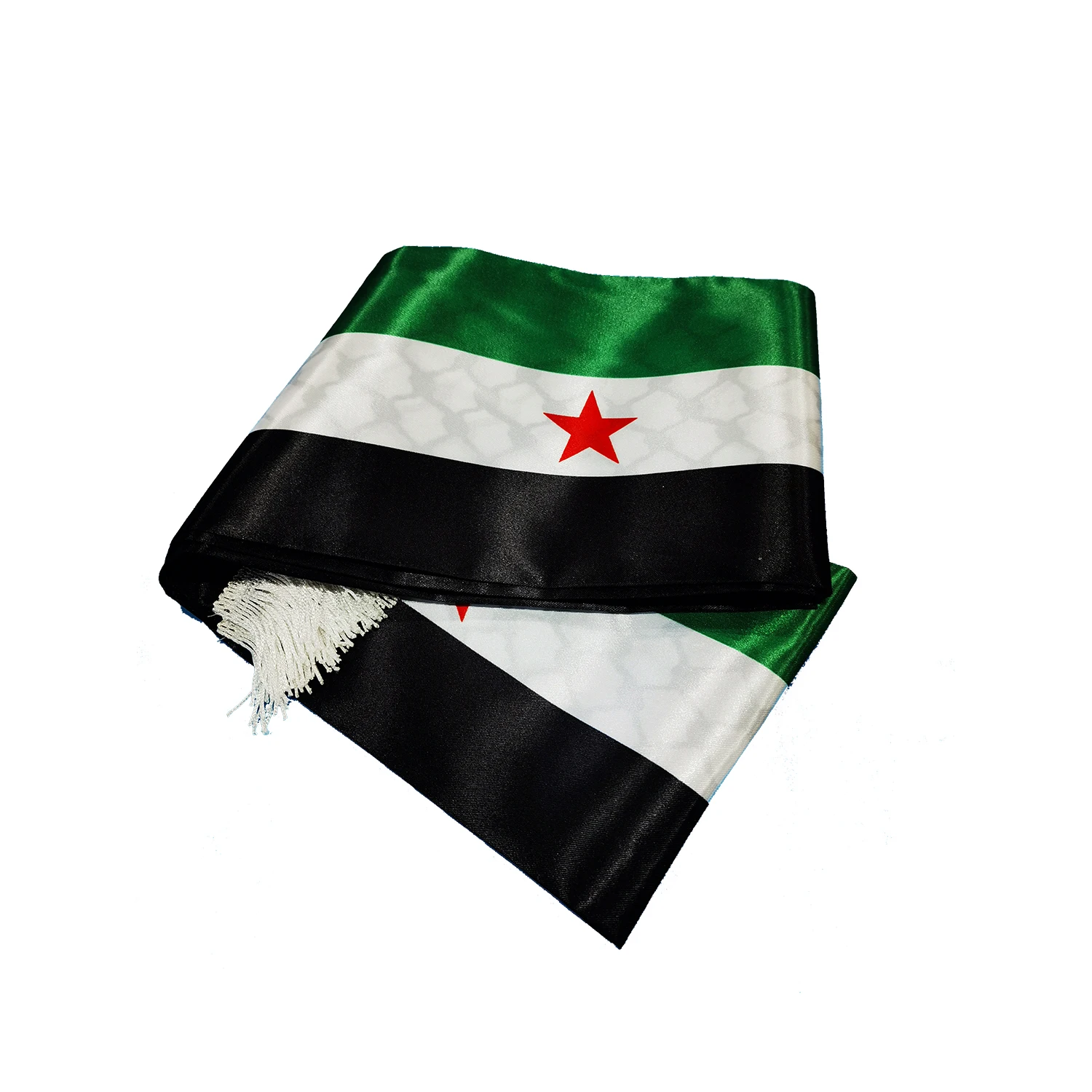 Syria Satin Scarf 15*150cm The Syrian Arab Republic Syrian three Star Scarf Banner