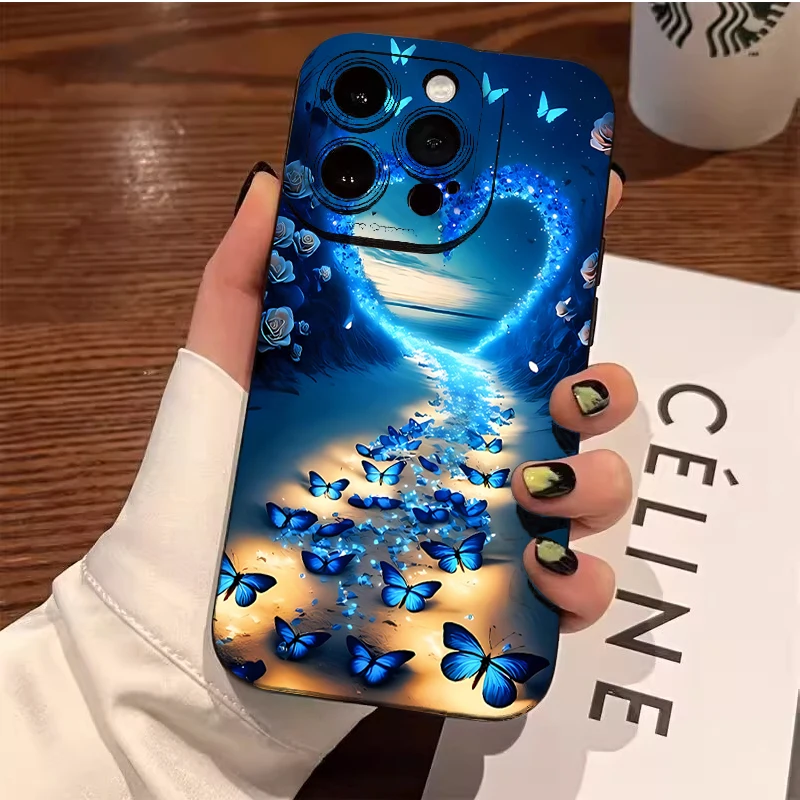 

Pop Love Butterfly Printed Phone Case For Xiaomi 14T 15T 13T 12T Pro 14 11 Lite 5G Poco X7 X6 X5 F7 F6 F5 M6 Pro 4G Silicone Cov