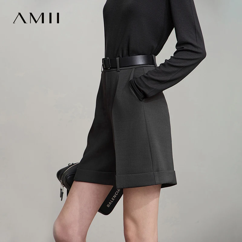 AMII 2025 خريف جديد بنطال ذو قصة أرجل واسعة عادية بسيطة مكتب سيدة أنيقة فضفاضة المضادة للتجاعيد السراويل النساء قيعان 12543056