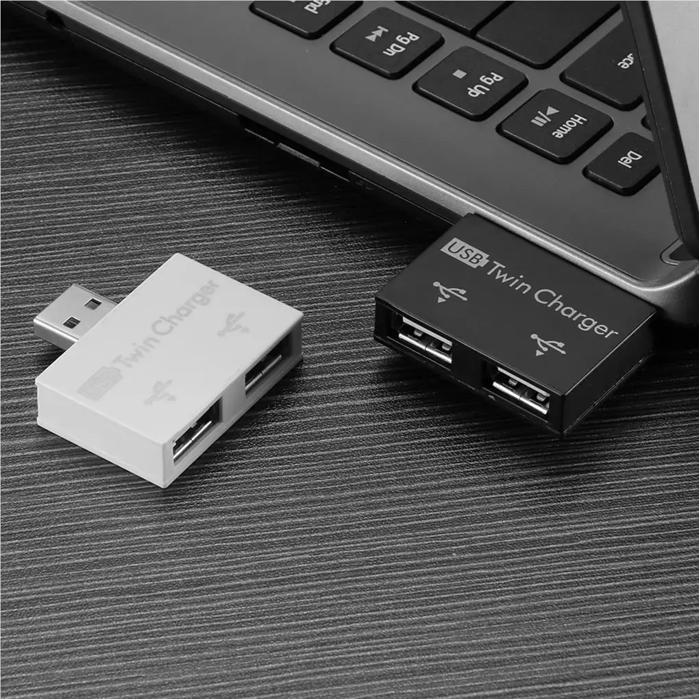 USB2 0 Lightweight Splitter Charger Hub Twin Adapter Power Converter