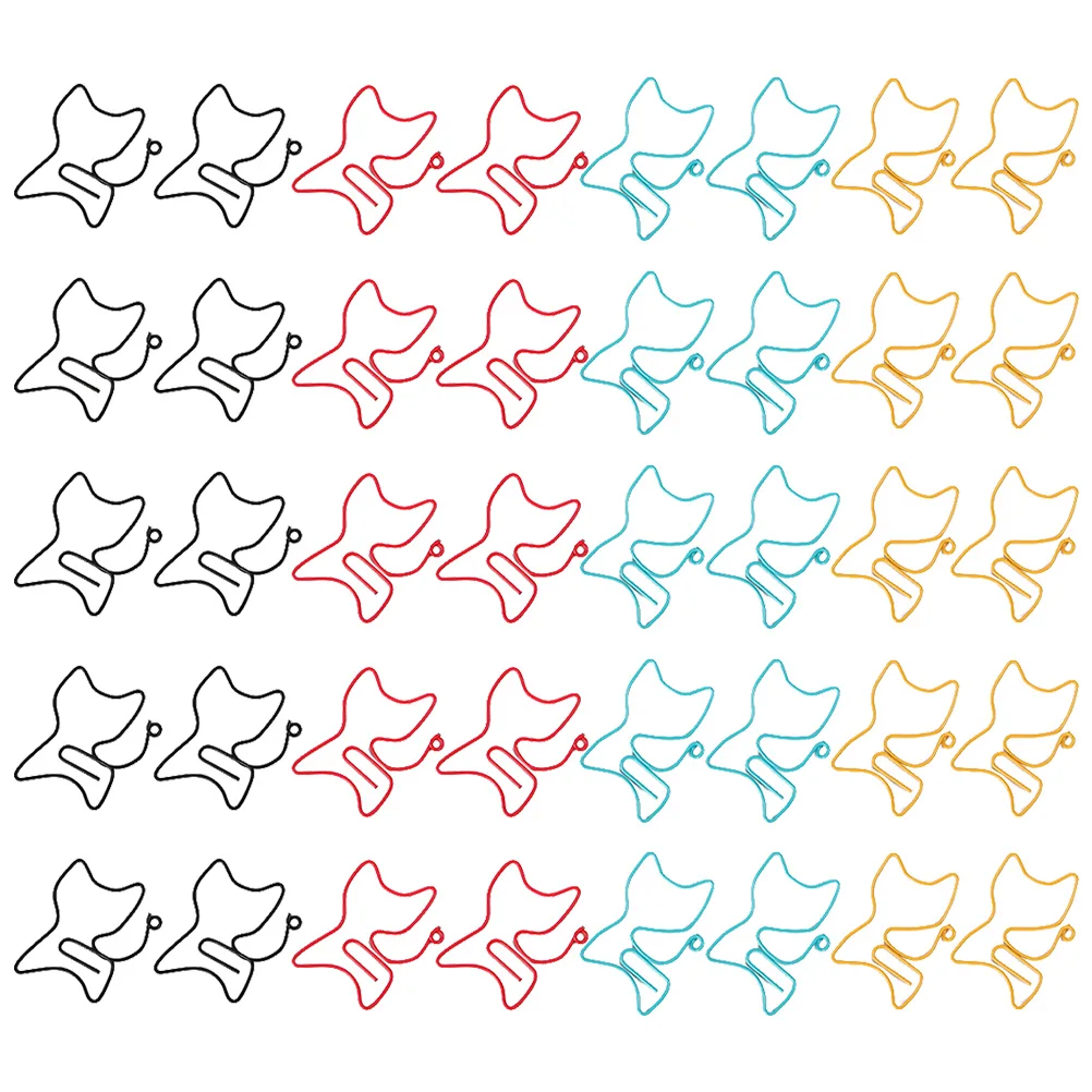 

50pcs Cat Shaped Bookmark Clips Metal Paper Memo Clamps Adhesive Mini Office Supplies Cute Animal Bookmarks Gifts
