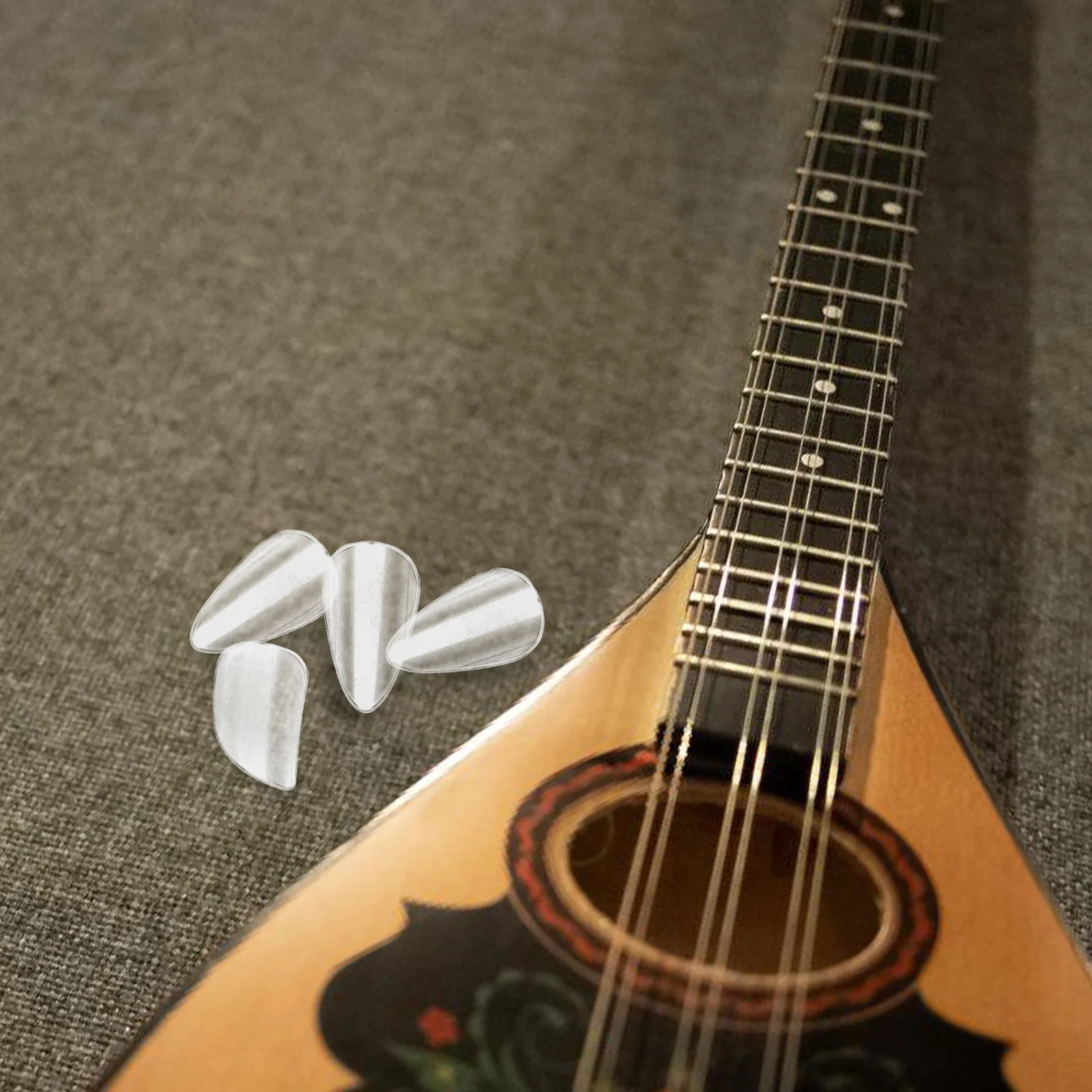 

5Pcs Pipa Finger Nails Transparent Durable Plastic Protectors Comfortable Fit for Adults String Instrument Plectrum