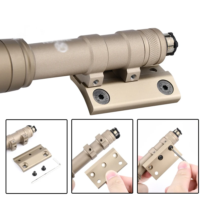 M300 M600 Tactical Flashlight Side Base weapon Scout light Offset Mount Mlok Keymod 20MM Rail Gun Accessory Airsoft hand blocker