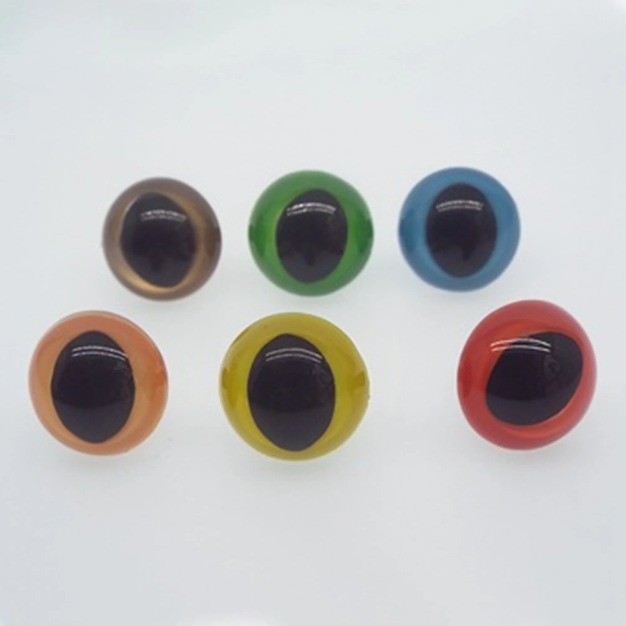 20pcs/lot 10/12mm colored crystal cat eye figure toy accessories Doll pupil DIY plastic eye oval resin cocoa eye beads