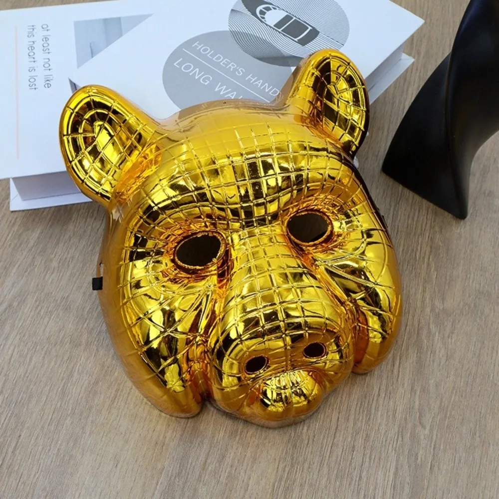Personalisierte goldene Halloween-Masken, elastisches Seil, Kunststoff-Tiermaske, Cosplay-Kostüm, Cartoon-Maskerade-Requisiten