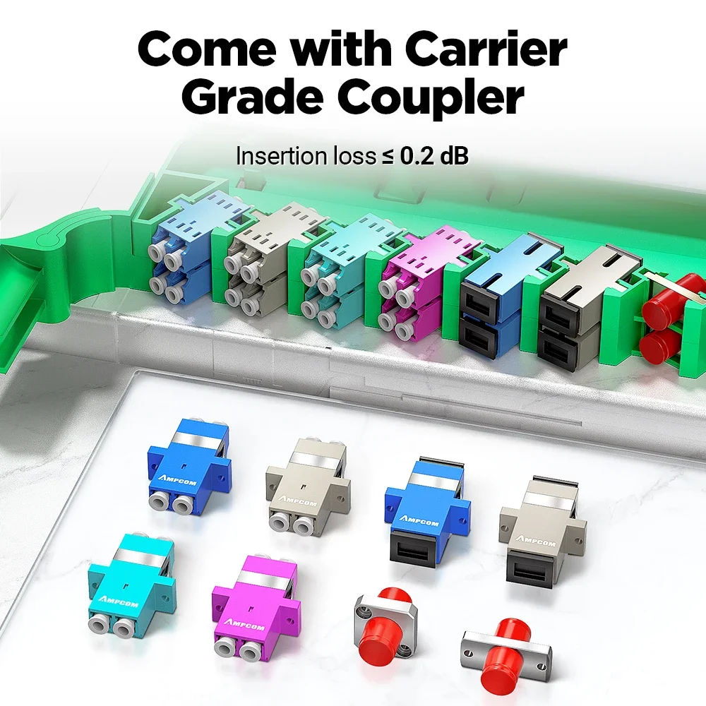 Выдвижной ползунковый лоток AMPCOM FC для корпуса FIber Optic ODF, 12/24 волокна, одномодовый и многорежимный с ленточным кабелем