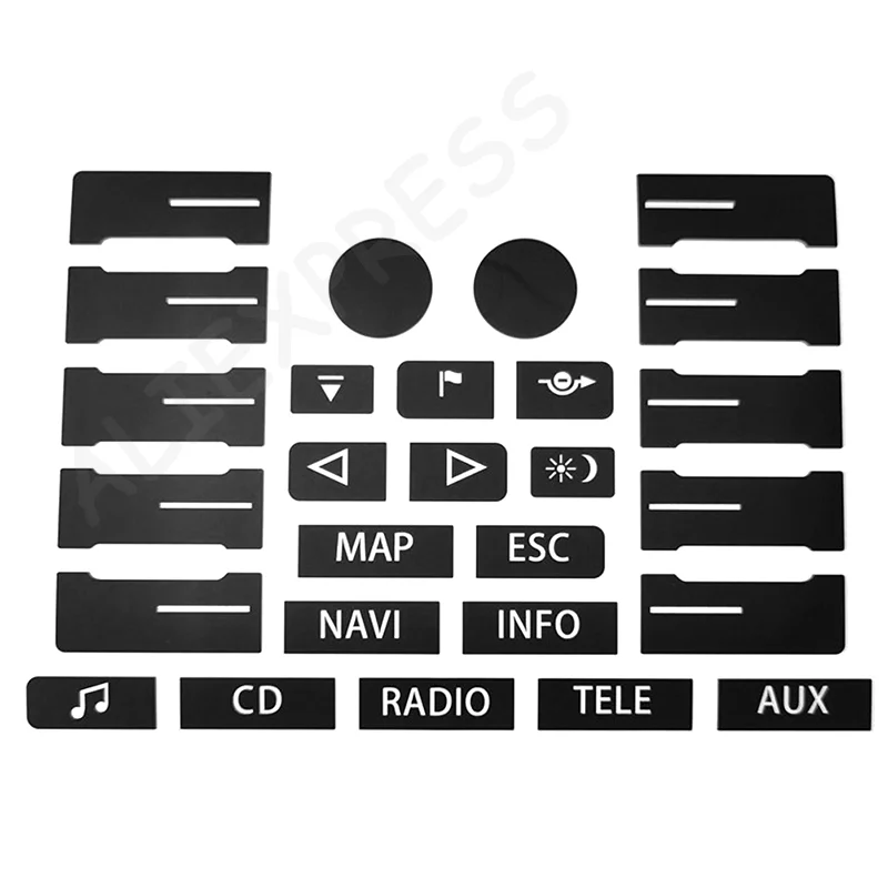 New8PCS Set Car Matte Black Worn Button Repair Kit Stickers Decals For Touareg 2005-2010