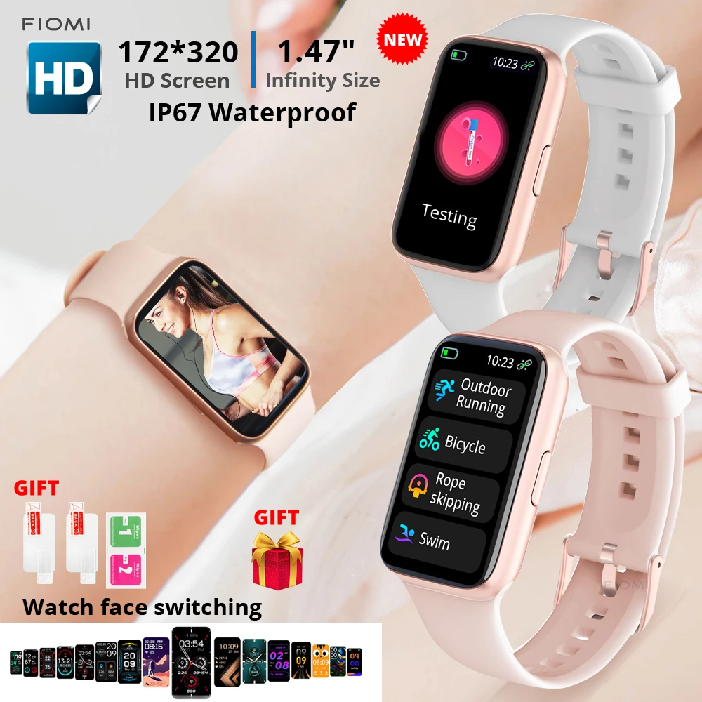 FIOMI L112 Smart Watch Women New Smart Bracelet vertical Men Watches Blood Pressure Heart Rate IP68 Waterproof For Android ios