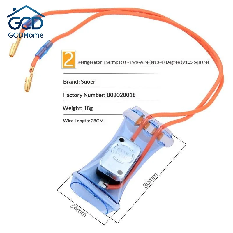 Refrigerator Bimetal Defrost Thermostat AC250V 10A N12-5 Reliable Temperature Control for Appliance Cooling