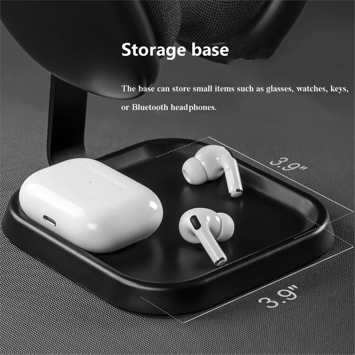 Doings Earphone Holder Detachable Headset Stand Desktop Storage Rack for All Headphones for Computer Gaming White