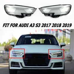 Carcasa transparente izquierda y derecha para faros delanteros de coche, cubierta de lente de cristal, pantalla de lámpara para Audi A3 2017 2018 2019
