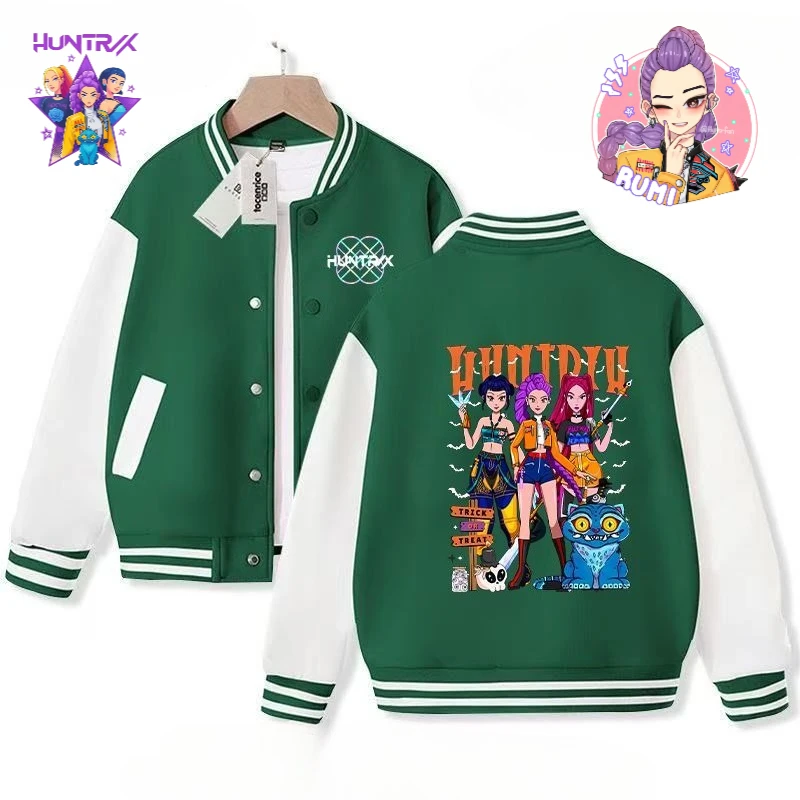

K-Pop Demon Hunters Saja, анимационные товары для мальчиков, милая студенческая бейсбольная куртка с героями мультфильмов, креативная осенняя верхняя одежда унисекс, подарок