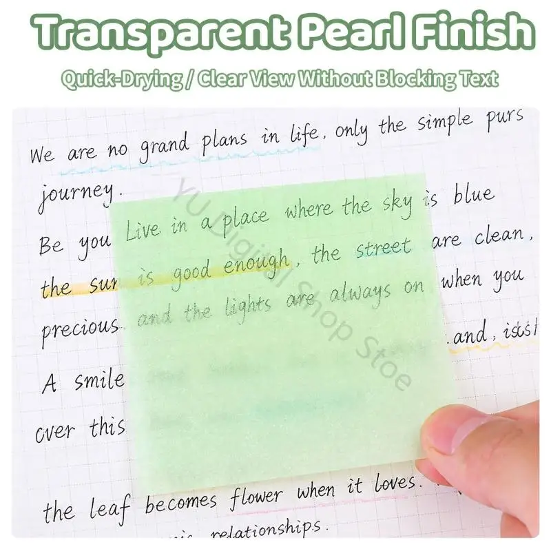 96BA Transparent Pearlescent Note with One-at-a-Time Pull out Access for Office Reminders and Study Marking Tasks