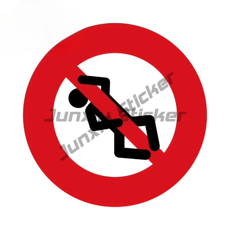 

No Entry Man Climbed Sticker Decals Interesting Warning Car Stickers Laptops Waterproof Sunscreen Street Sign Decor
