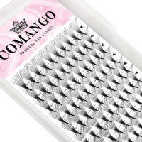 CoMango Premade Volume Fans Pointy Based C/D Curl 8D/10D/12D/14D Long Stem Individual Cluster Lashes Extension