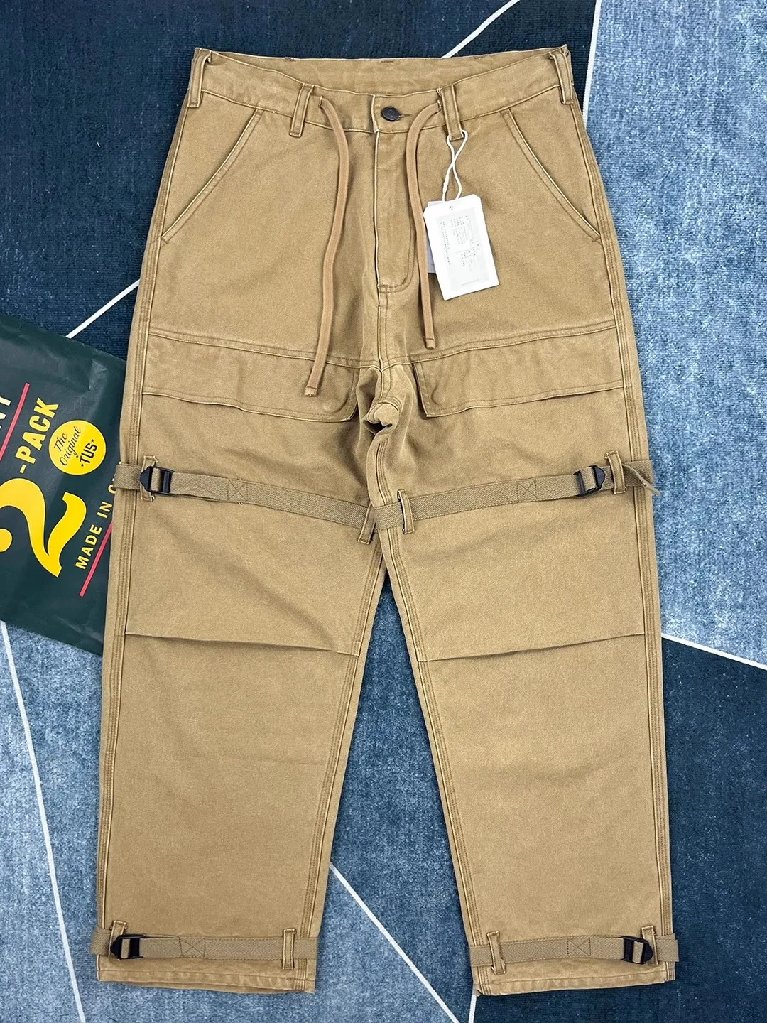 

Heavyweight Cotton Work Trousers Men's Autumn Winter Thickened Loose Multi-Pocket Straight American Retro Long Trousers Trendy