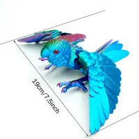 3D Printed Parrot Model Flexible Animal Statue Bird with Wings Moveable Joints Home Decoration Autism ADHD Fun Toys Holiday Gift 6