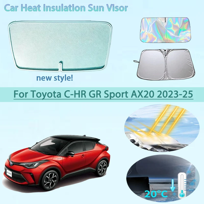 Car Front Windshield Sunshade Heat Insulation Sun Visor Summer Auto Accessories For Toyota C-HR GR Sport AX20 2023 2024 2025