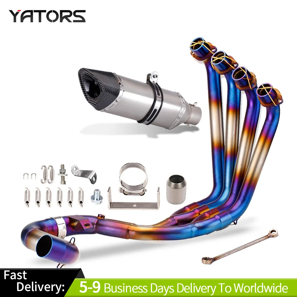 

For Honda CBR650F/R CB650R CB650F 14-23 Blue Exhaust System Front Pipe Muffler Exhausts Pipes
