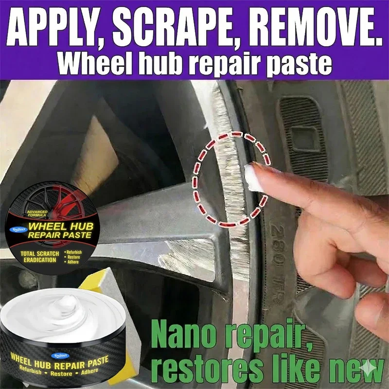 Car Wheel Rim Scratch Refurbishment Paste, Tire Rim Scratch Paint Repair Paste Quickly Repair Scratches