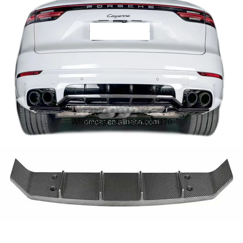 Dry Carbon Fiber Tech Art Style Rear Bumper Diffuser Lip For Porsche Cayenne 9Y0 Sport Design Bumper Body Kit Car Accessories