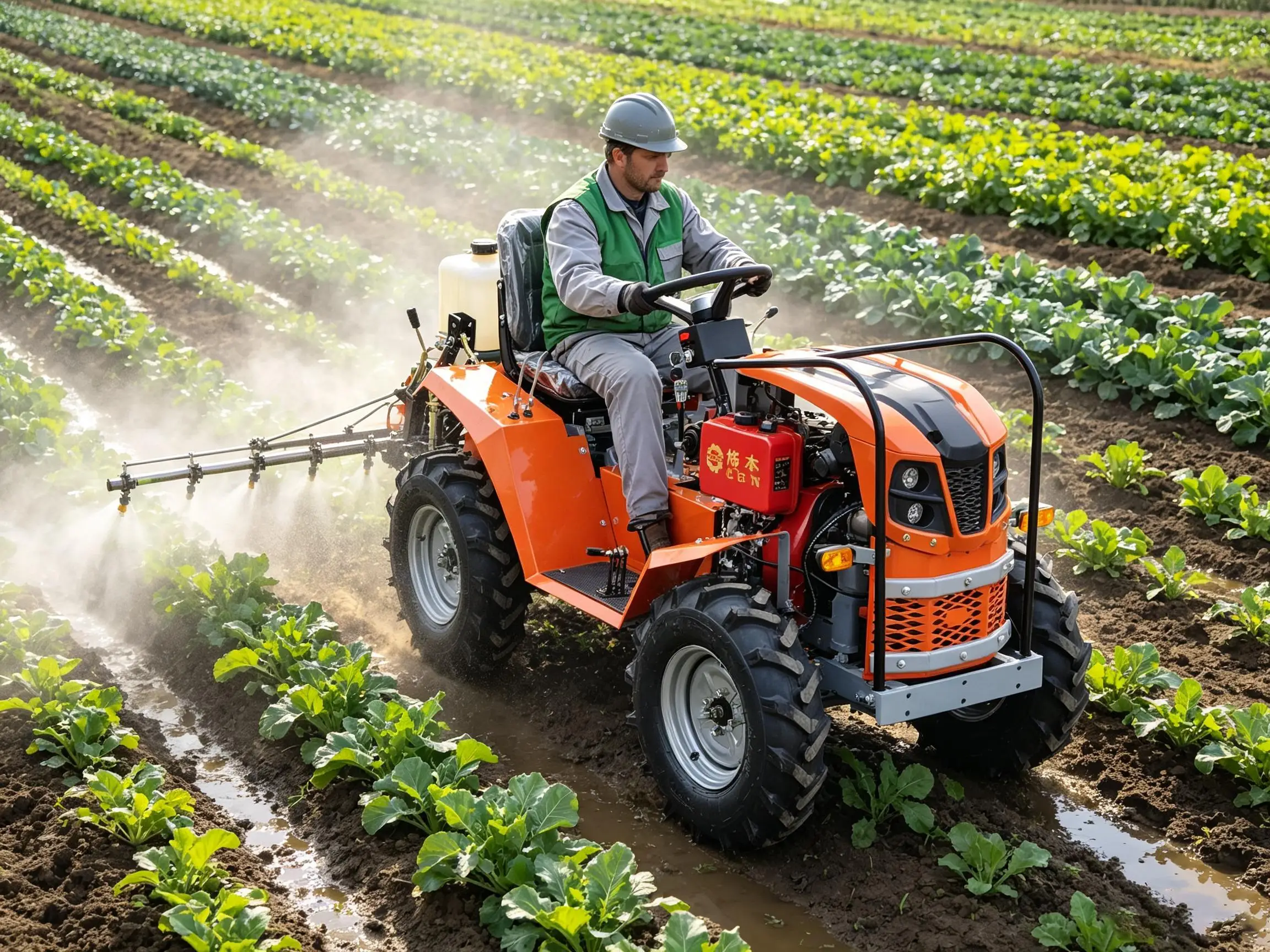 30HP Agricultural Mini Tractor PTO Three Point Hitch Equipped Loader Bulldozer Rotary Tiller for Planting Farm Garden Use