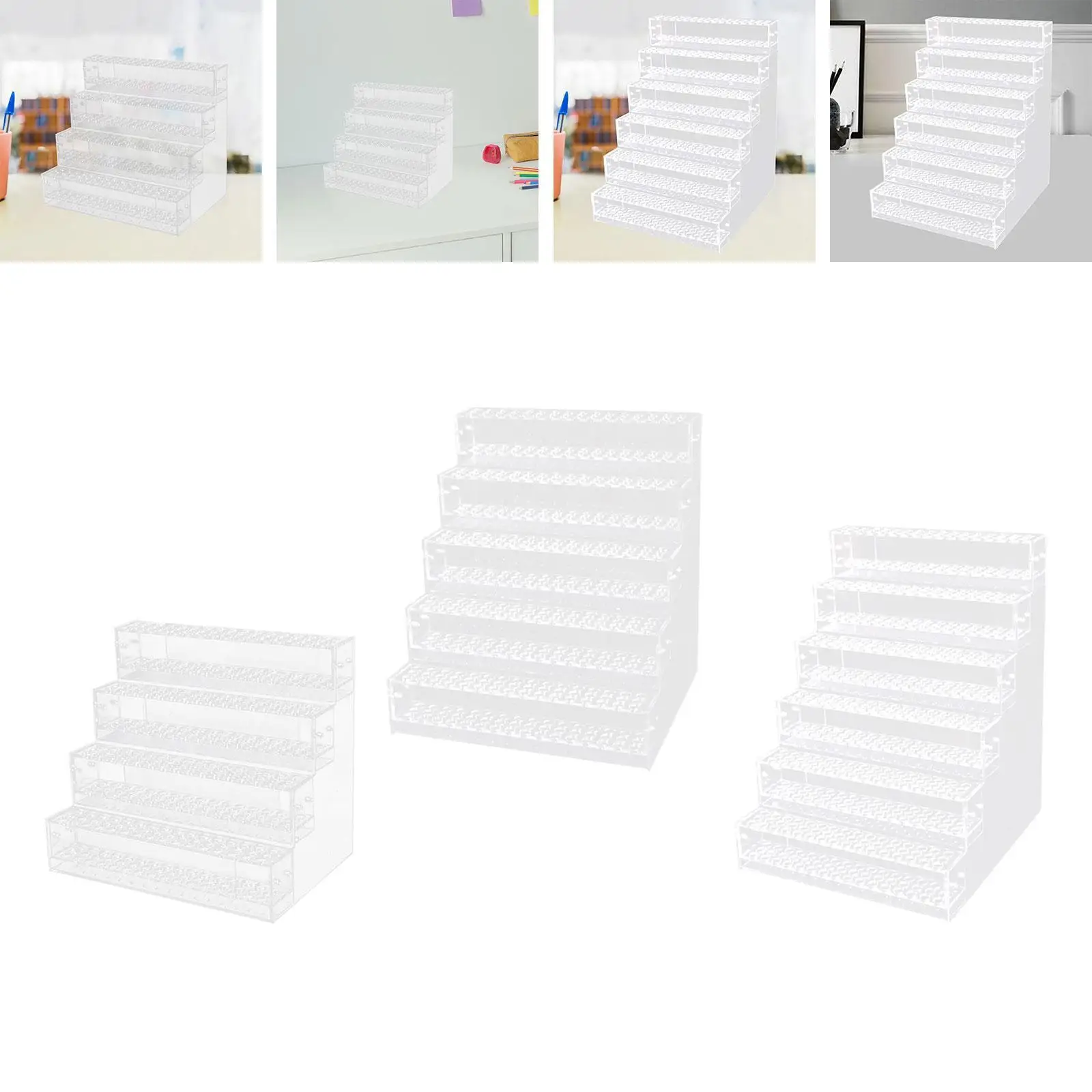

Acrylic Pencil Holder Multi Slots Multifunctional for Desktop Marker Display Stand for Pens Living Room Home Dorm Eyebrow Pens