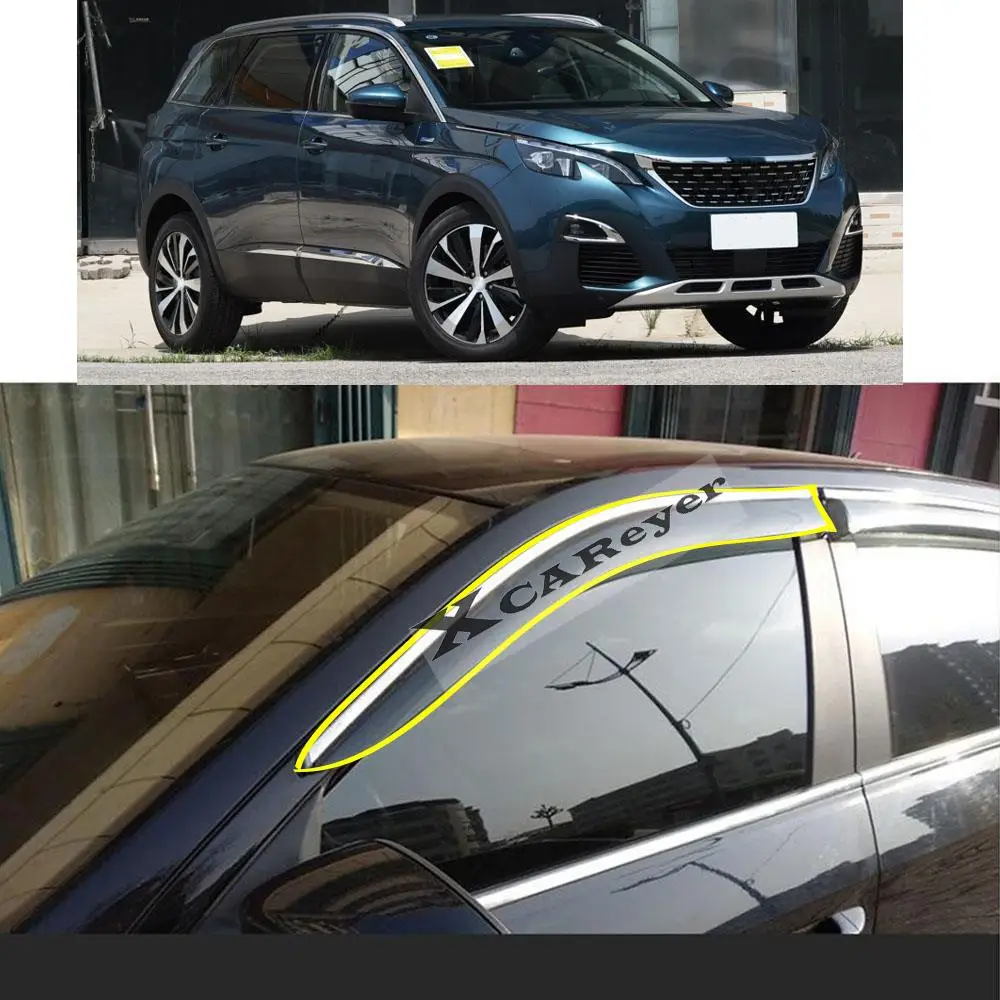 For Peugeot 5008 2016 2017 2018 2019 2020 2021 Car Body Styling Sticker Plastic Window Glass Wind Visor Rain/Sun Guard Vent