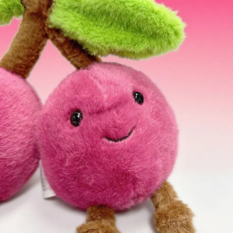 19*22 cm Pluche Kers Speelgoed Kawaii Rood Fruit Gevulde Pluche Cartoon Speelgoed voor Jongens Meisjes Kerst Verjaardagscadeautjes
