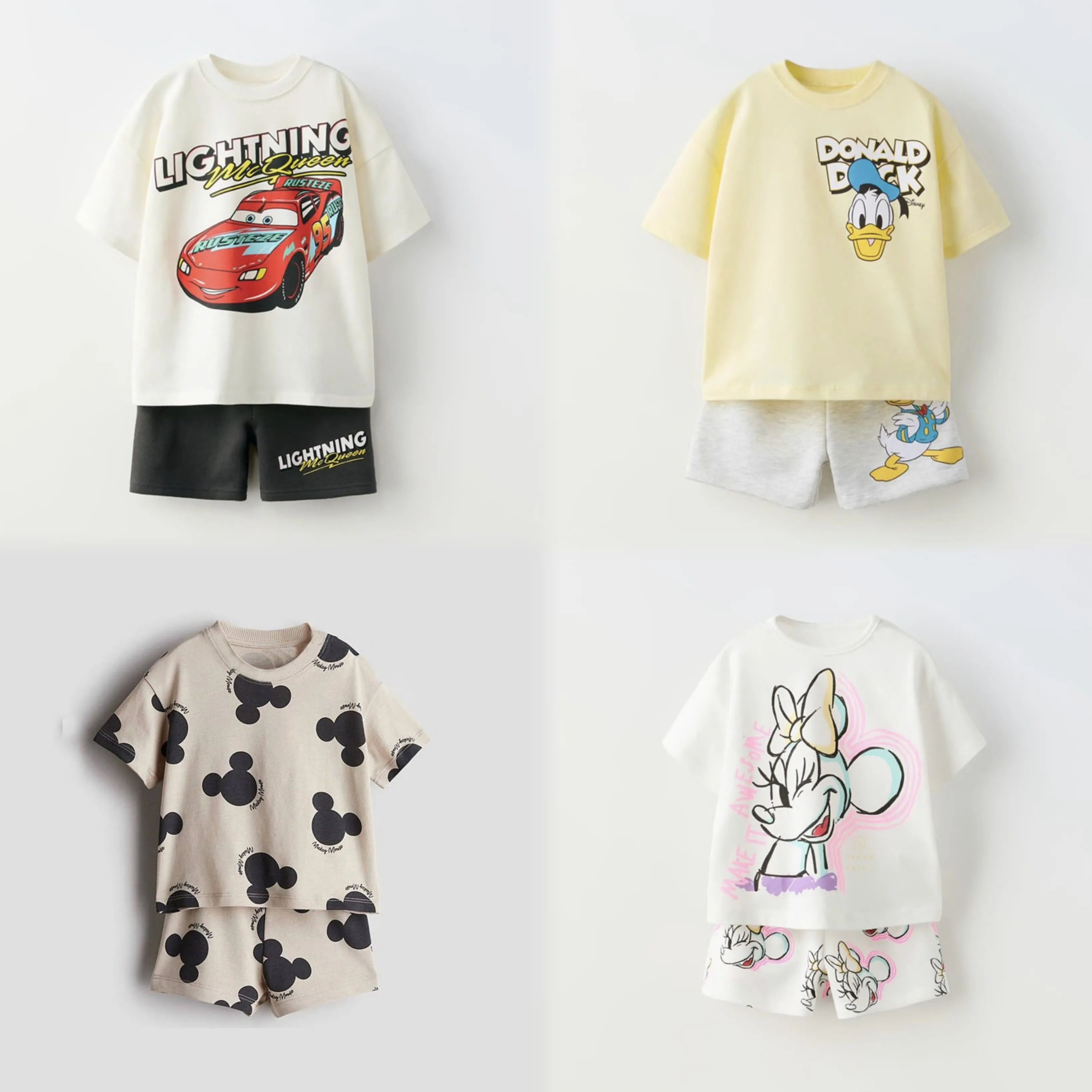 Boys And Girls Summer Clothes New Cartoon Print TShirt+Shorts Two Piece Set New Children Cartoon Wear Baby Casual Fashion Sets