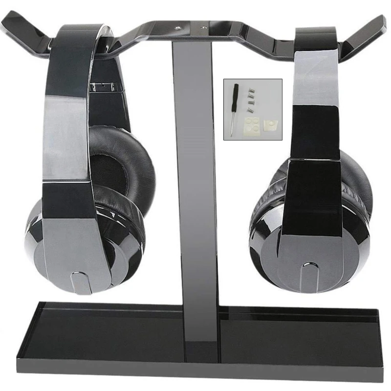 10.2in Height Headset Stand for Head Phone Holder Solid Base Supporting Bar for Most Headphone Size Solid Material ABS F