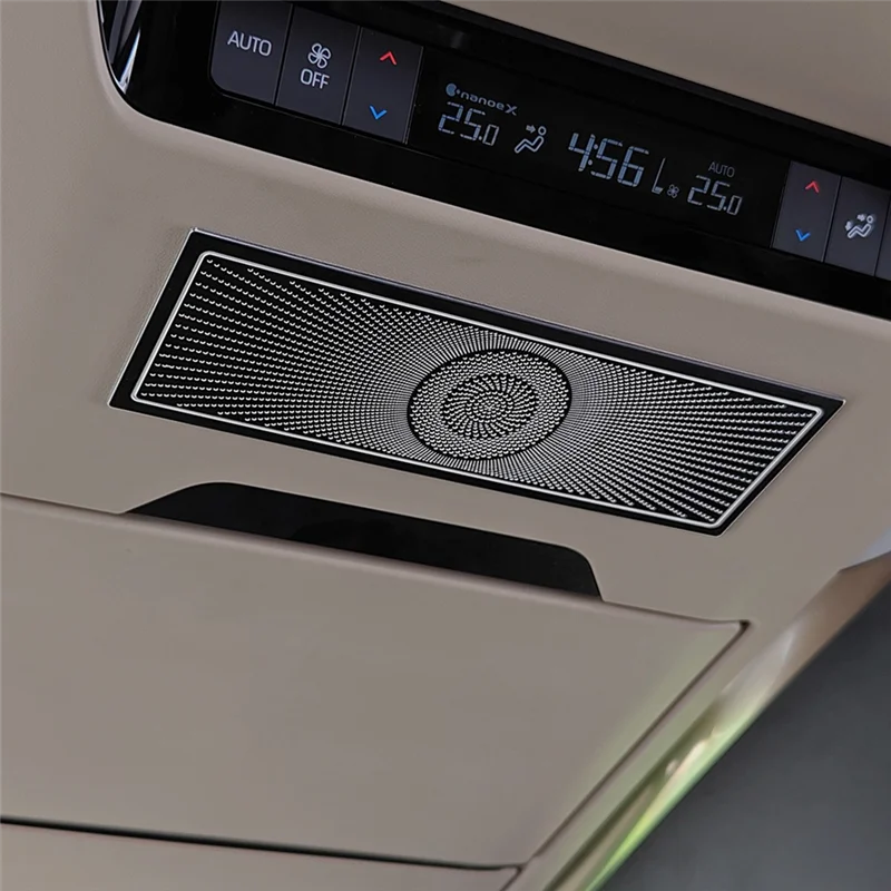 

A77Q-For Toyota Alphard/Vellfire 40 Series Stainless Steel Middle Row Roof Speaker Cover Interior Trim Parts Black
